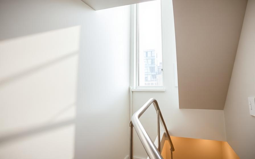 Communal stairwell in a residential block