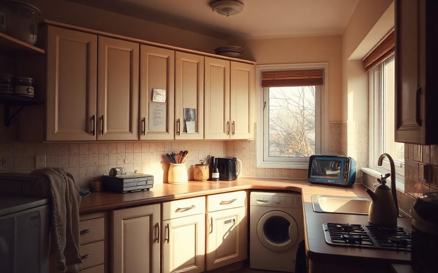 Shared kitchen in a licensed HMO