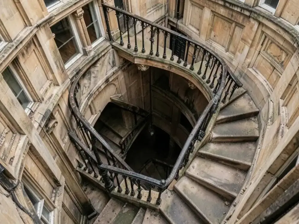Communal staircase in a period London building